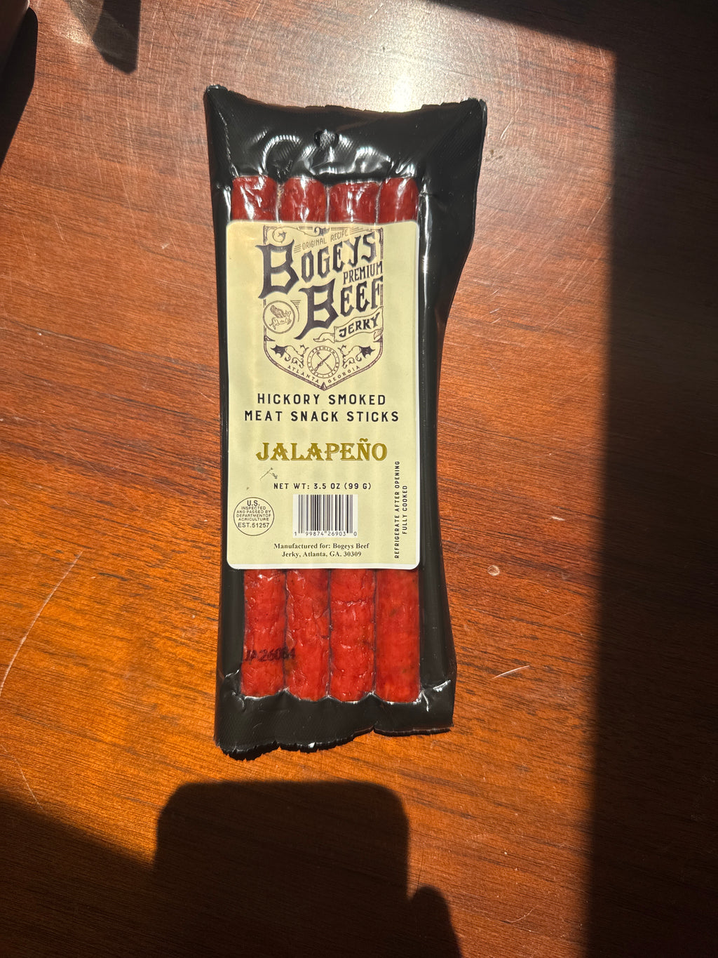 Bogeys Beef Single Meat Snack Stick