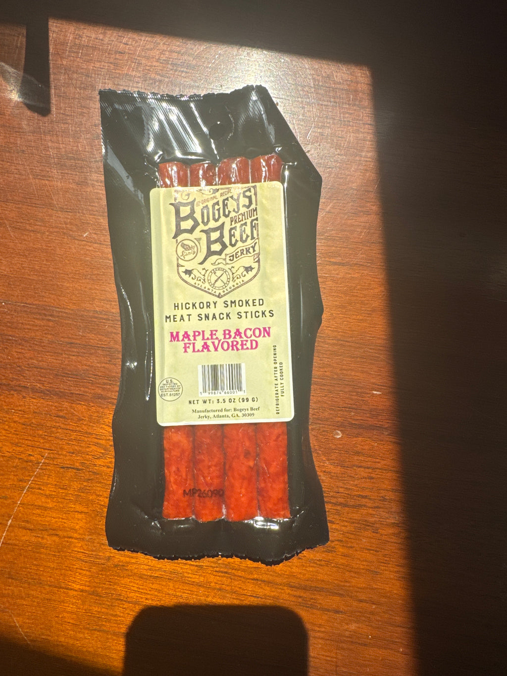 Bogeys Beef Single Meat Snack Stick