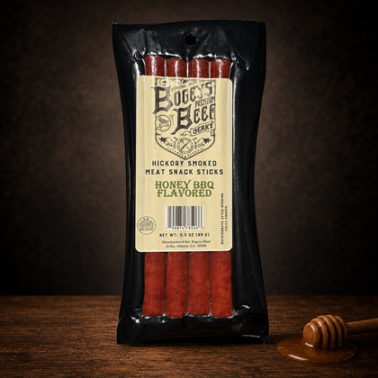 Bogey's Beef Honey BBQ hickory smoked meat snack sticks