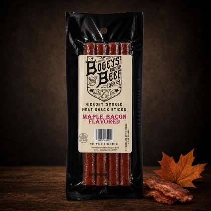 Bogey's Beef Maple Bacon hickory smoked meat snack sticks