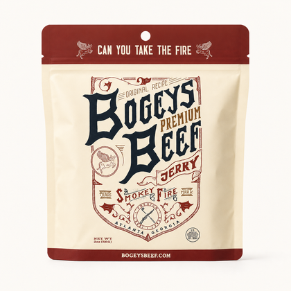 Bogey’s Beef Smokey Fire spicy beef jerky bag