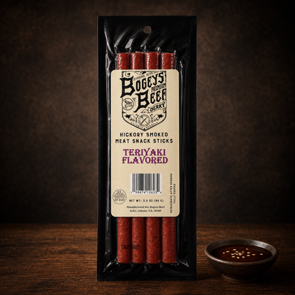 Bogey's Beef Teriyaki hickory smoked meat snack sticks